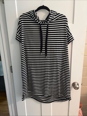 Striped hooded dress